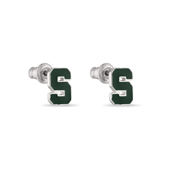 Michigan State Block S Necklace and Earring Set