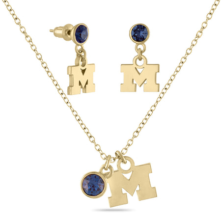 Michigan Wolverines Earring + Necklace Set