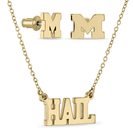 Michigan Block M Stainless Steel Necklace