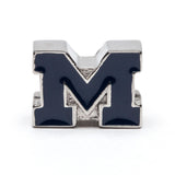 Michigan Bead Charm - Blue Block M