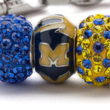 Michigan Block M Bead Charm - Blue