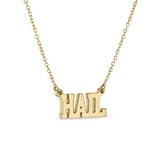 Michigan HAIL Gold Plated Script Necklace