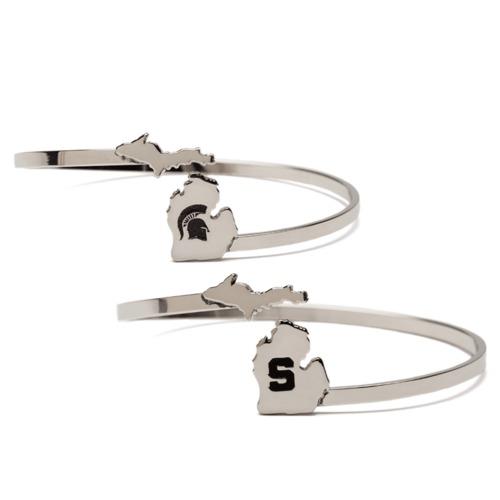 Michigan State Spartans Bracelet Bangle Set of Two