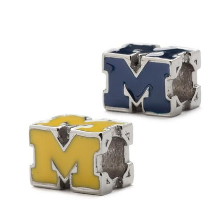 Ole Miss Rebels Red + Navy 4-Sided Block M Bead Charm Set