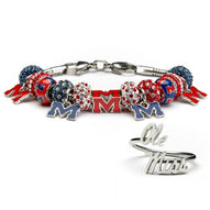 Gift Set- Ultimate University of Mississippi Fan Charm Bracelet and Ring