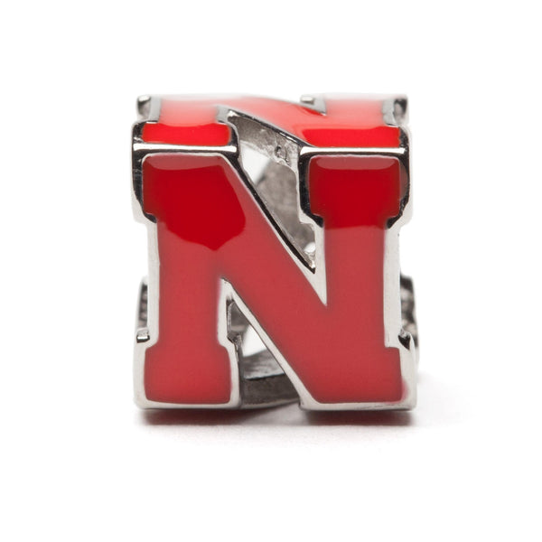 Nebraska Bead Charm - Red 4-Sided Block N
