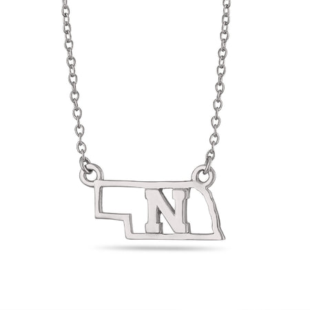 Nebraska Block N State Logo Crystal Necklace