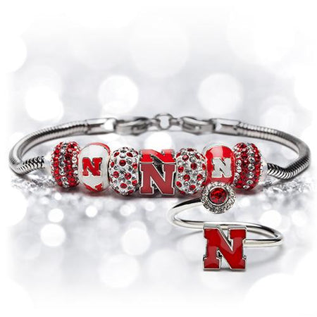 Nebraska Cornhuskers Bead Charm Bracelet