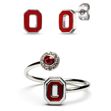Ohio State Script Oh-io Adjustable Ring - 18K Gold Plated