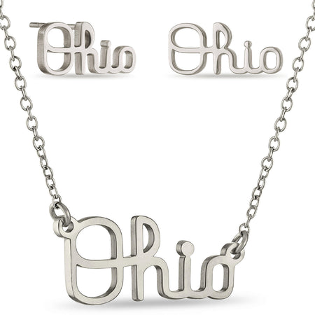 Ohio State Oh-io Ring and Earring Set