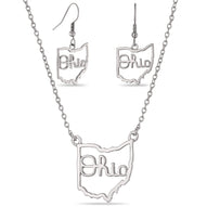 OSU Script Ohio State Earring + Necklace Set