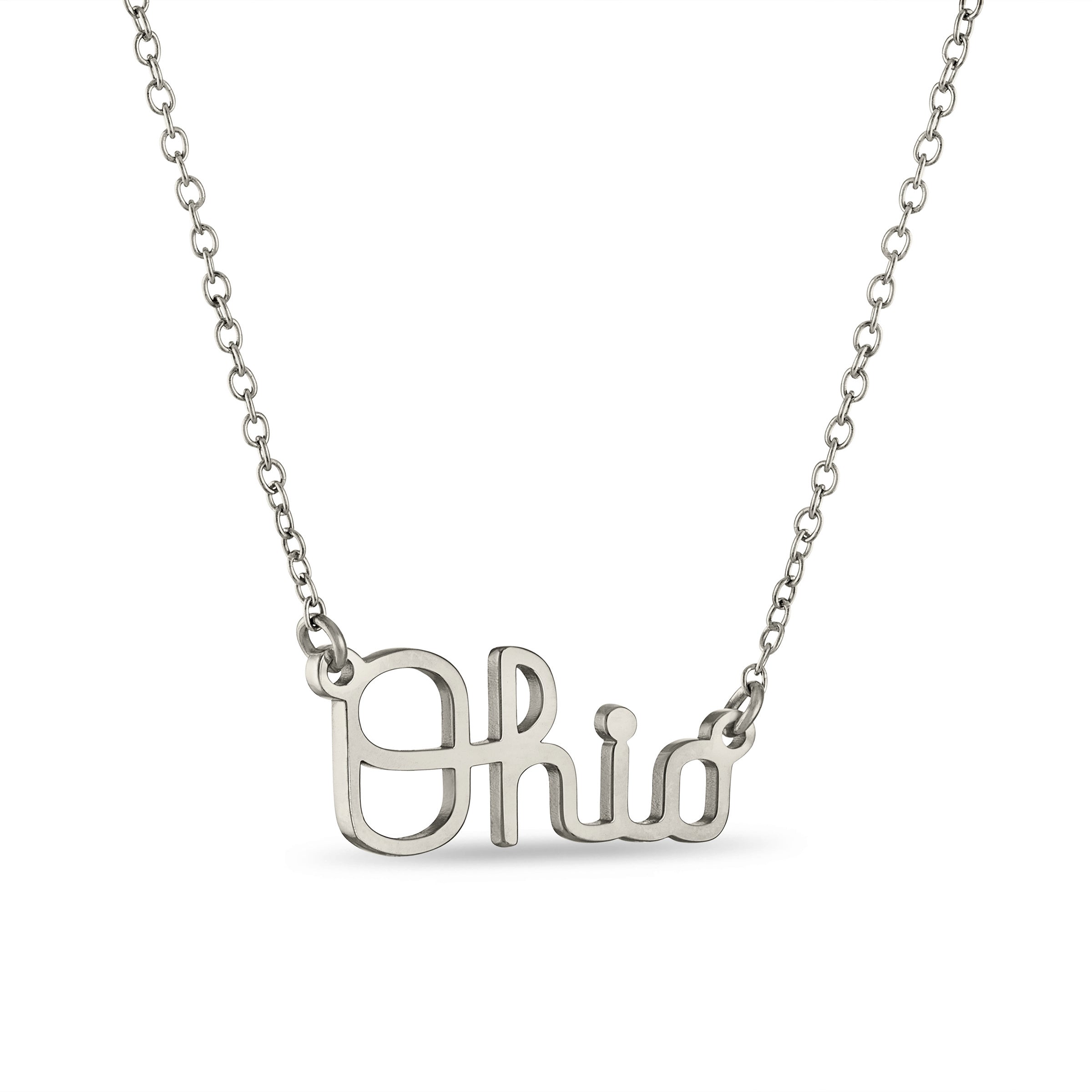 Ohio State Buckeyes Football Love Charm Necklace – Red & Silver – 18" Chain (Women's Jewelry)