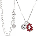 Ohio State Block O Crystal Earring and Necklace Set