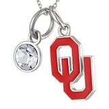 Oklahoma Charm Pendant - Crimson Block OU