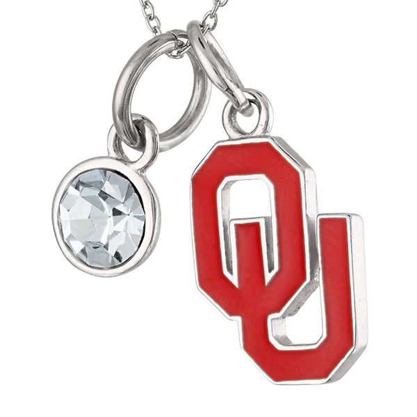 Oklahoma Charm Pendant - Crimson Block OU