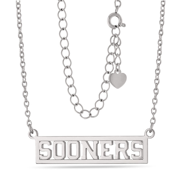 Oklahoma SOONERS Script Bar Necklace