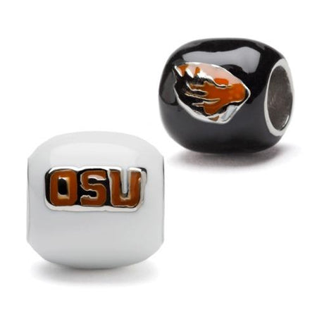 Oregon State University Beavers Bead Charm - White and Orange