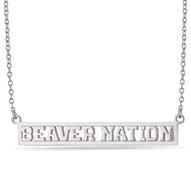 Oregon State BEAVER NATION Script Bar Necklace