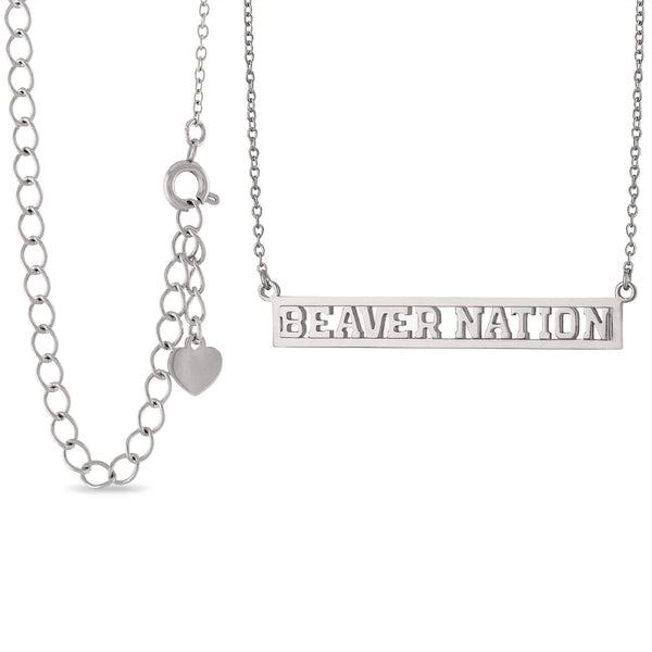 Oregon State BEAVER NATION Script Bar Necklace