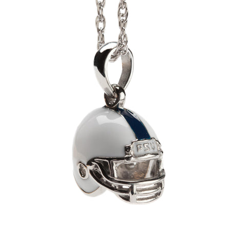 Clear and Blue Pendant Necklace and Football Earring Set
