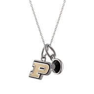 Purdue Block P Crystal Necklace