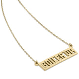Purdue BOILER UP Gold Plated Script Bar Necklace