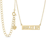 Purdue BOILER UP Gold Plated Script Bar Necklace