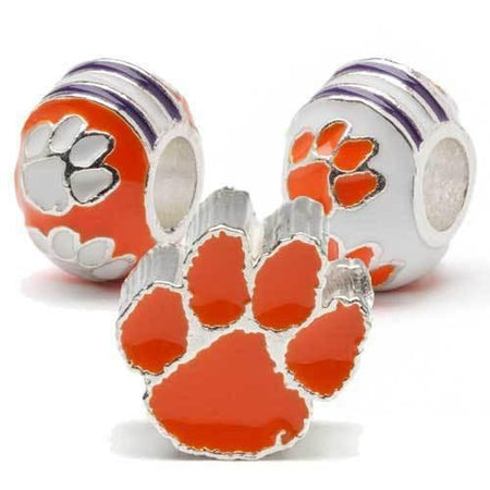 Georgia Bulldogs Bead Charm Set of Two - Red Round Stainless Steel Charms