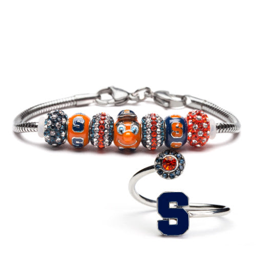 Gift Set- Ultimate Syracuse Fan Charm Bracelet and Ring