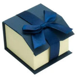 Display - Blue and Cream Magnetic Ribbon Ring Box