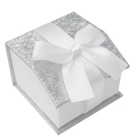 Display - Blue and Cream Magnetic Ribbon Ring Box