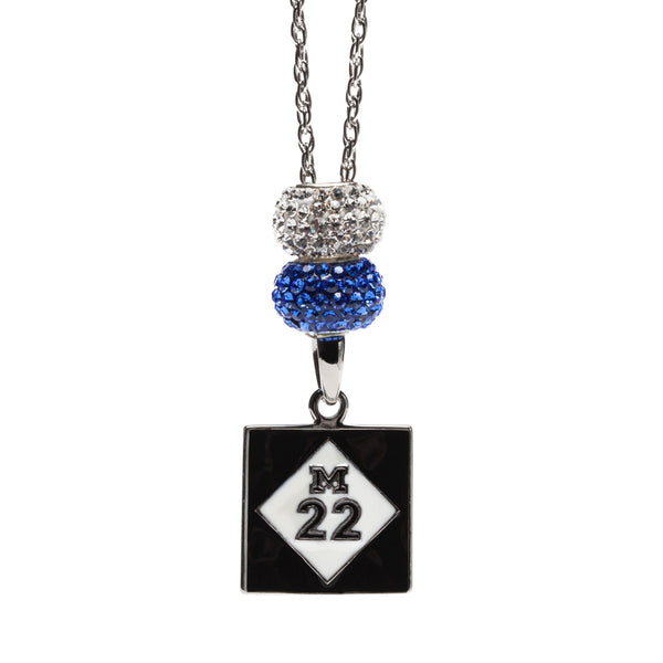 Michigan M-22 Blue and Clear Pendant Necklace