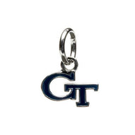 Georgia Tech Yellow Jackets Stainless Steel Navy GT Dangle Charm