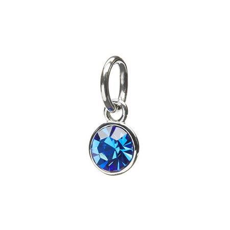 Blue, Orange and Clear Spotted Crystal Bead Charm