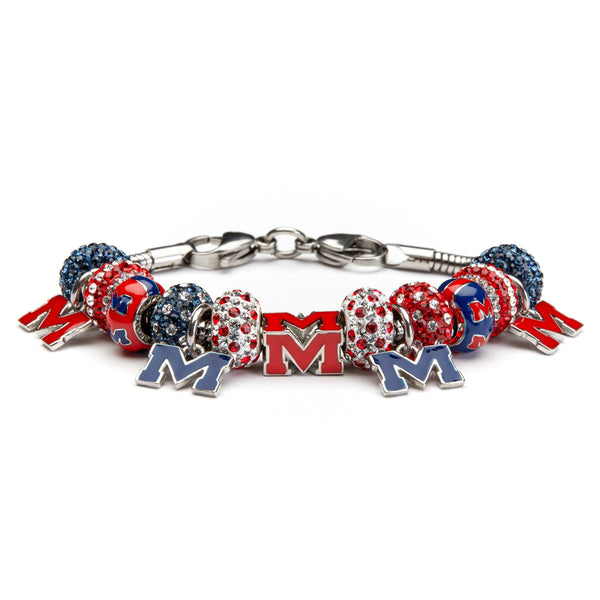 Gift Set- Ultimate University of Mississippi Fan Charm Bracelet and Ring