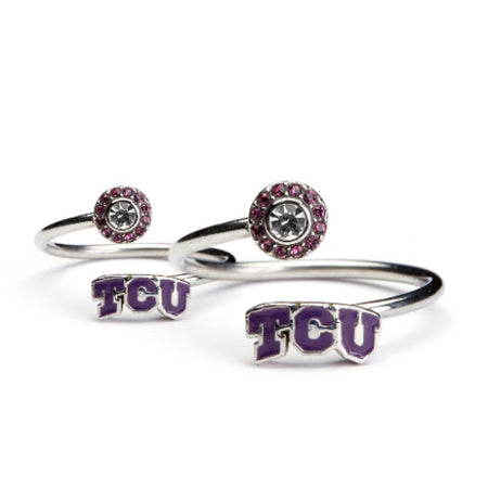 TCU Stud Earrings + Ring Set