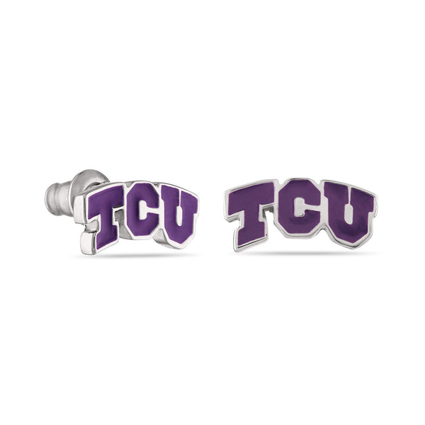 TCU Purple Logo Studs