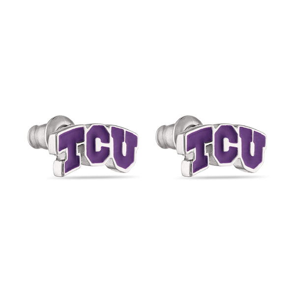 TCU Purple Logo Studs
