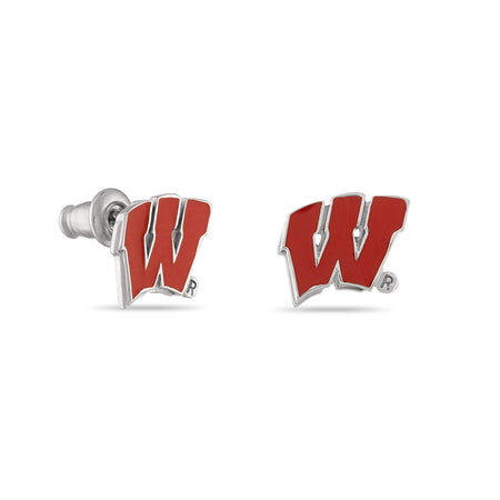Wisconsin W Logo Crystal Necklace