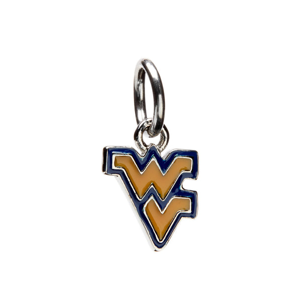 West Virginia Gold Flying WV Crystal Necklace