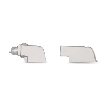 Nebraska Charm Pendant - White Block N State Logo